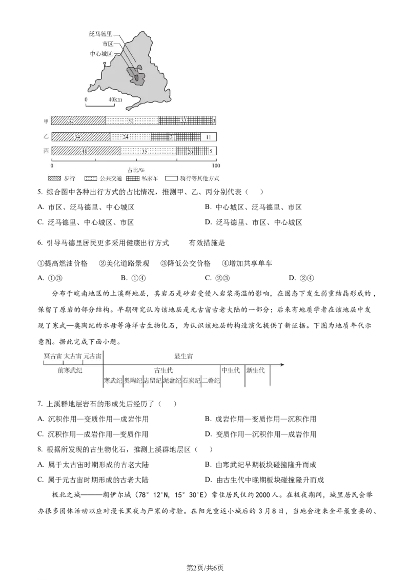 2024年高考地理试卷（广西）（空白卷）_历年高考真题合集_地理历年高考真题_新&middot;Word版2008-2025&middot;高考地理真题_地理（按省份分类）2008-2025_2008-2025&middot;（广西）地理高考真题