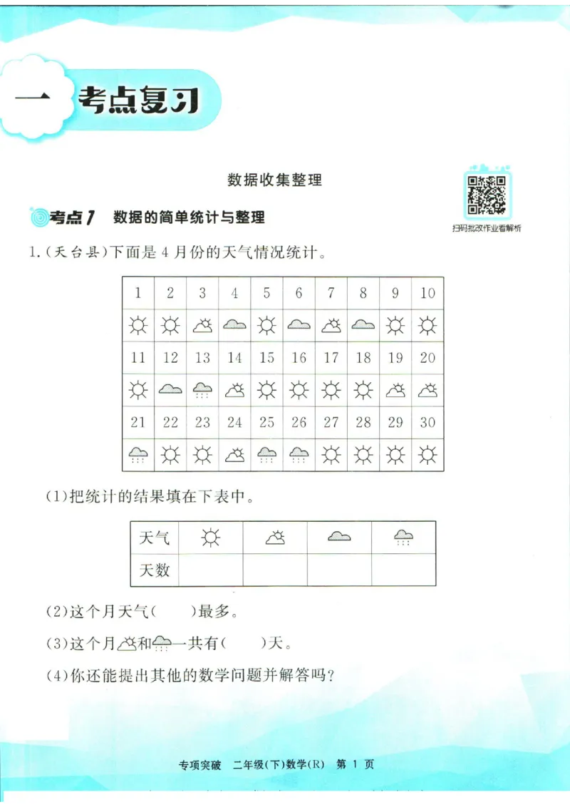《孟建平》数学专项突破-数学2年级下册（RJ）_二年级上下册资料_小学二年级学习资料-25年更新版_2-04、小学二年级数学下册_2-4-2、练习题、作业、试题、试卷_人教版_电子册类