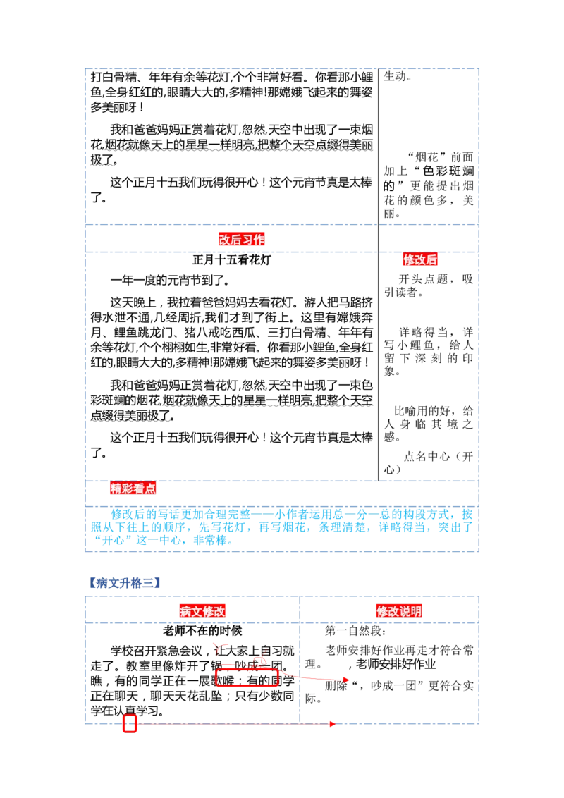 第三单元习作：七彩生活（范文点评）（统编版）_一年级语文上册（统编版）_单元写作能力提升_老课标