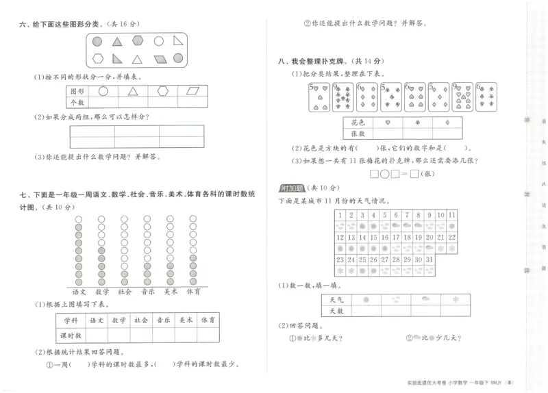 《实验班提优大考卷》数学1年级下册（RJ）_一年级上下册资料_小学一年级学习资料-25年更新版_1-04、小学一年级数学下册_1-4-2、练习题、作业、试题、试卷_人教版_电子册