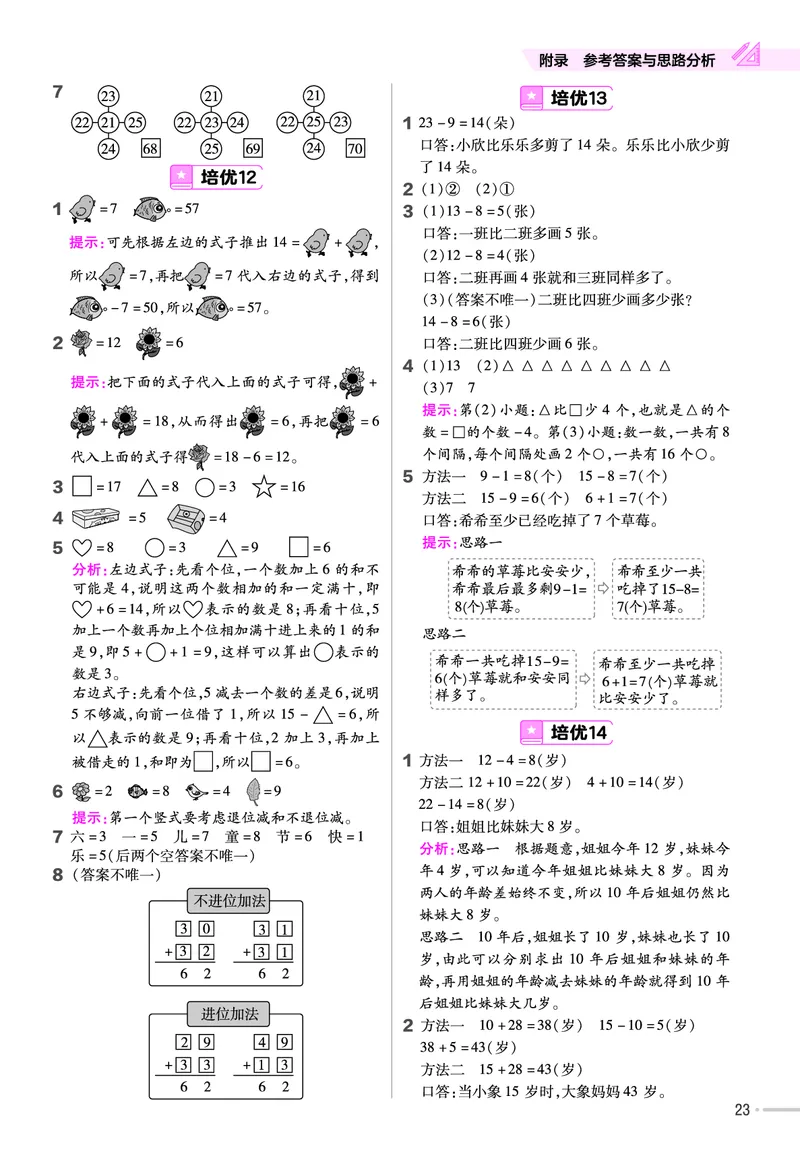 《培优练》数学课时-数学1年级下册（63QD）_一年级上下册资料_小学一年级学习资料-25年更新版_1-04、小学一年级数学下册_1-4-2、练习题、作业、试题、试卷_青岛版63_电子册类