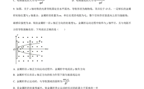 2025年高考物理试卷（湖南卷）（空白卷）_物理历年高考真题_新&middot;PDF版2008-2025&middot;高考物理真题_物理（按年份分类）2008-2025_2025&middot;高考物理真题