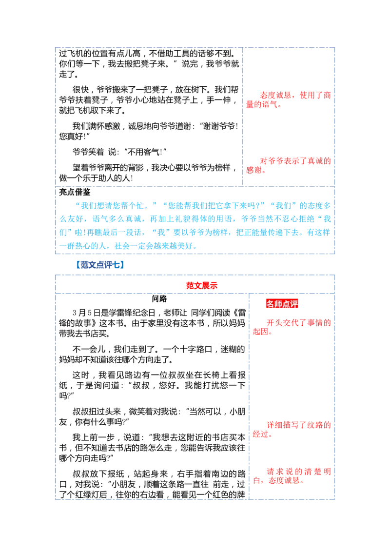 第一单元写话：请你帮个忙（范文点评）-（统编版.2024）_一年级语文下册（统编版）_单元写作能力提升_2025版