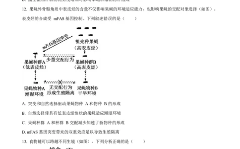 2025年高考生物试卷（广东卷）（空白卷）_生物历年高考真题_新&middot;Word版2008-2025&middot;高考生物真题_生物（按年份分类）2008-2025_2025&middot;高考生物真题