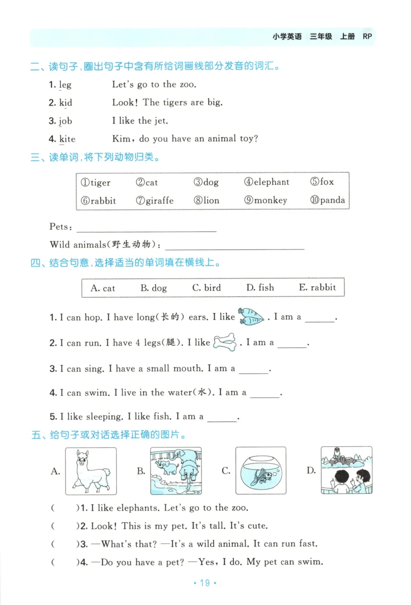 2025秋53单元归类复习英语3上RP_25秋小学语数英习题试卷_英语_人教版_53单元归类复习完整版英语pep25年上册