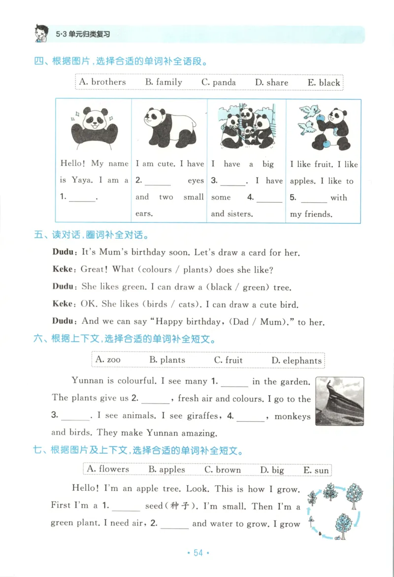 2025秋53单元归类复习英语3上RP_25秋小学语数英习题试卷_英语_人教版_53单元归类复习完整版英语pep25年上册