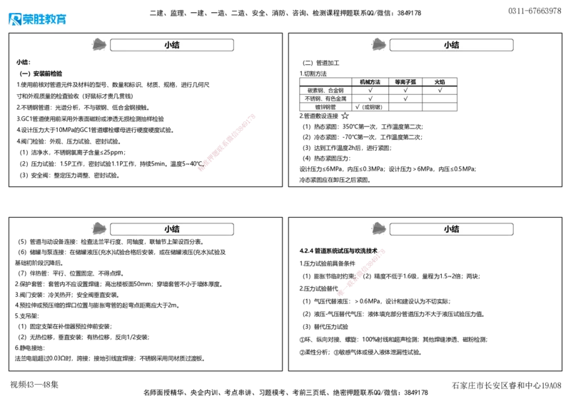 视频43&mdash;48集4.2工业管道施工技术（可打印版）_2026年一级建造师_2026年一建机电_2025年一建机电SVIP_02-基础精讲✿高端面授✿深度强化_12-机电《教材精讲班》王峰RS推荐