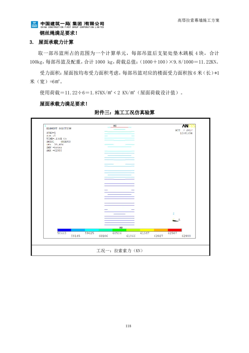 幕墙施工方案1_2021-2023年优秀施组方案_施工方案_三利大厦高塔拉索幕墙施工方案
