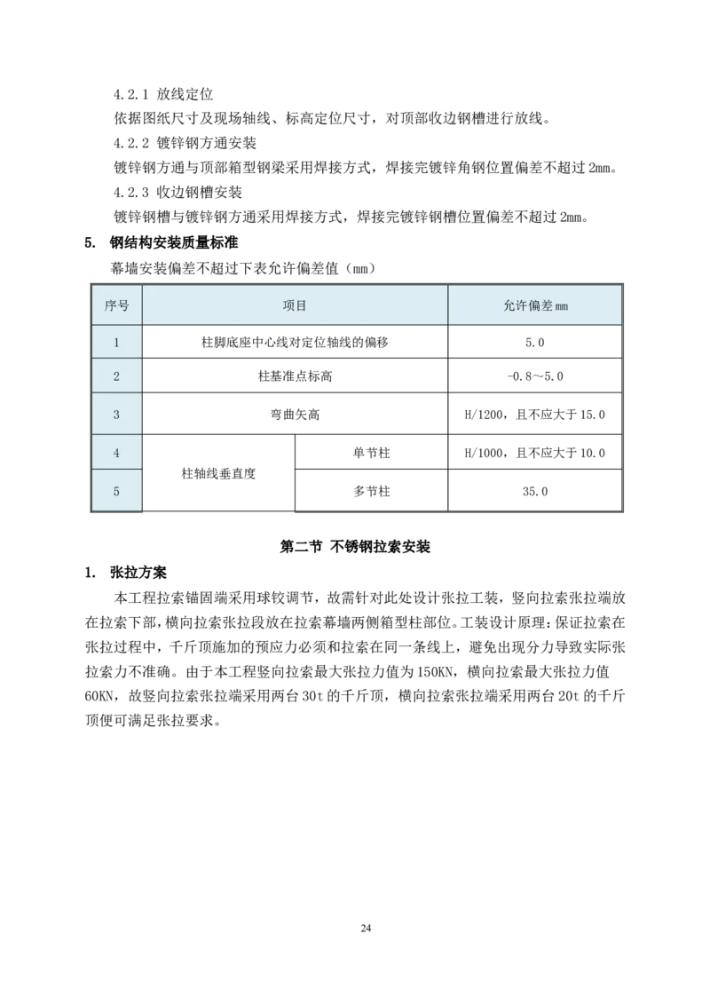幕墙施工方案1_2021-2023年优秀施组方案_施工方案_三利大厦高塔拉索幕墙施工方案