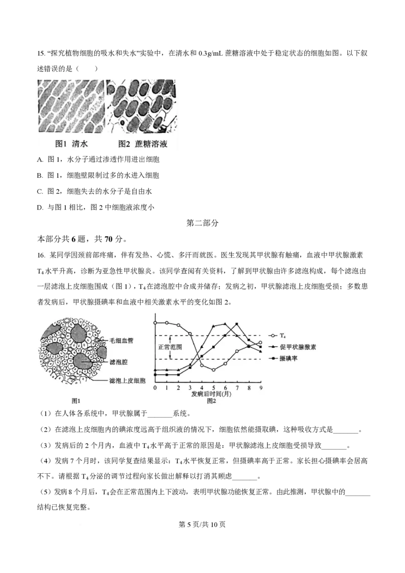 2025年高考生物试卷（北京卷）（空白卷）_生物历年高考真题_新&middot;PDF版2008-2025&middot;高考生物真题_生物（按年份分类）2008-2025_2025&middot;高考生物真题