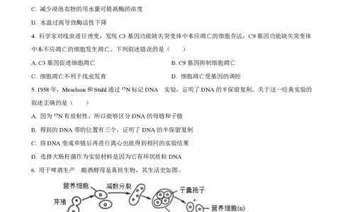 2025年高考生物试卷（北京卷）（空白卷）_生物历年高考真题_新&middot;PDF版2008-2025&middot;高考生物真题_生物（按年份分类）2008-2025_2025&middot;高考生物真题