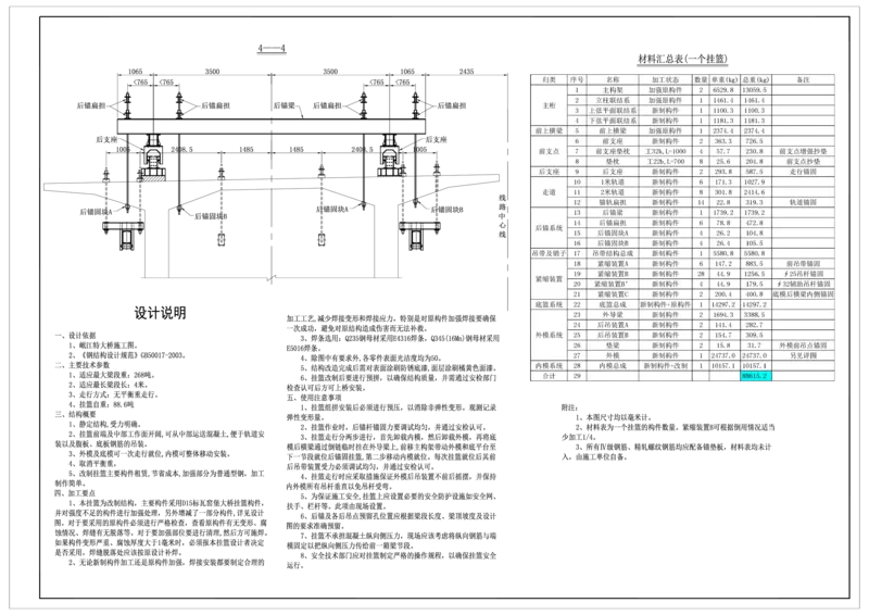 岷江特大桥挂篮设计总体布置图1_2021-2023年优秀施组方案_施工方案_方案42-漩水沱岷江特大桥180m连续梁施工方案_1、漩水沱岷江特大桥180m连续梁施工方案_设计图纸