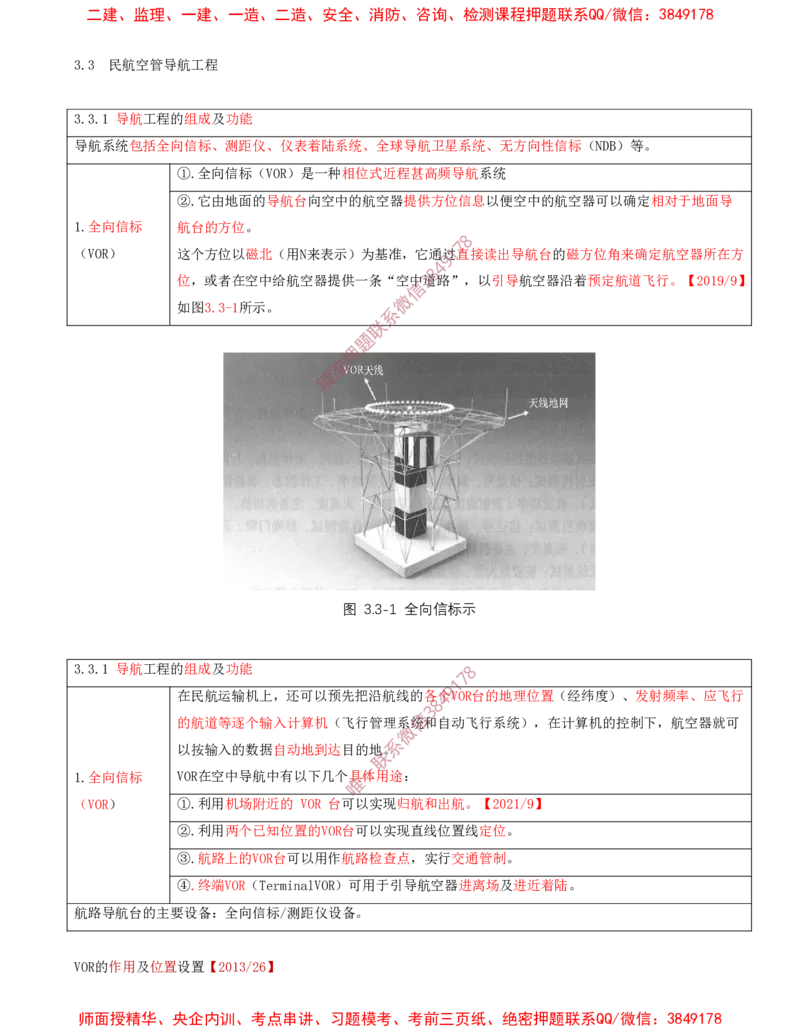 04.27-第3章-3.3-民航空管导航工程（一）_2026年一级建造师_2026年一建民航_2025年一建民航SVIP_02-基础精讲✿高端面授✿深度强化_11-民航《教材精讲班》高永志SMR_03.第三章