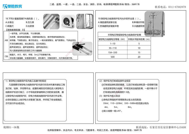 视频01&mdash;06集2025一建机电预测A卷讲义（可打印版）_2026年一级建造师_2026年一建机电_2025年一建机电SVIP_05-考前密训✿央企特训✿机构普押_17-机电《预测AB卷》闫柯RS_讲义