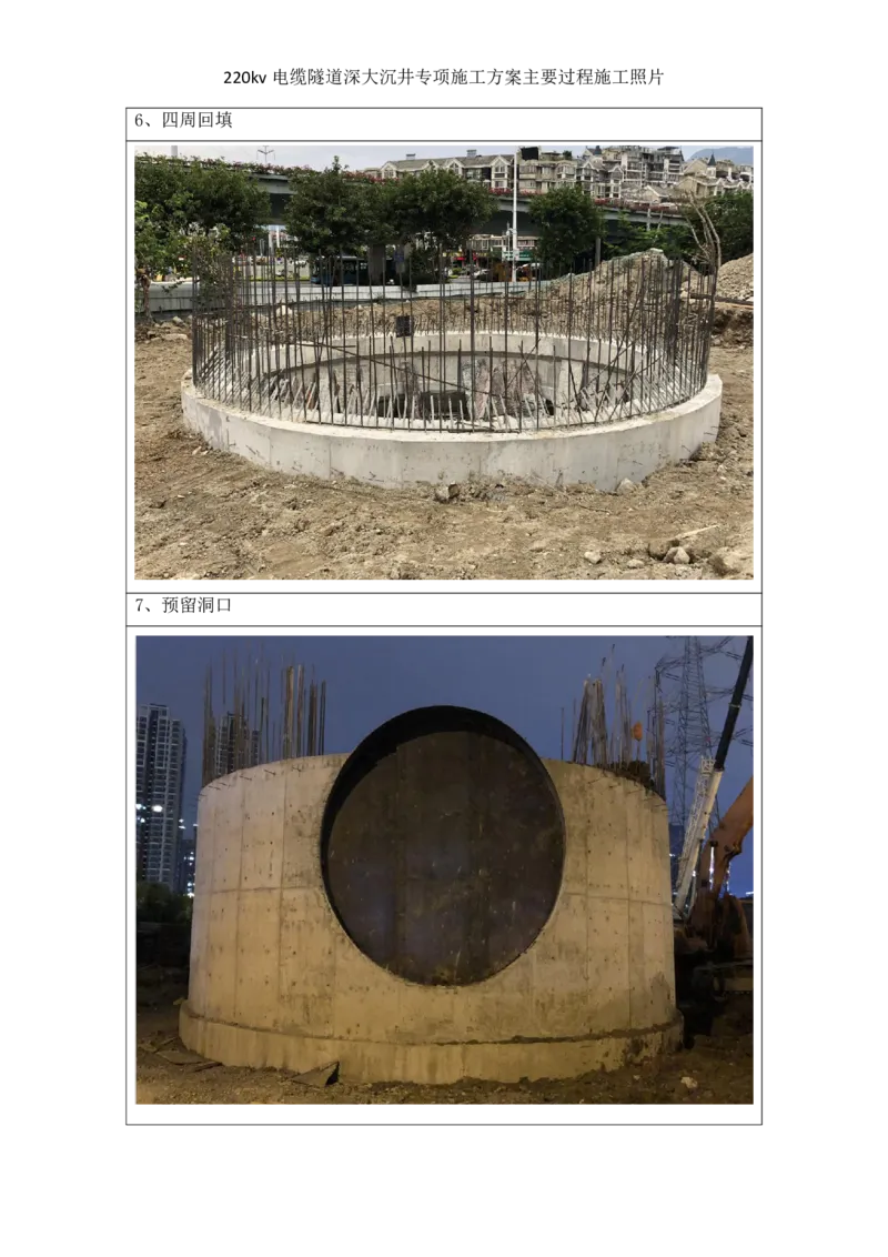 工程主要施工过程照片_2021-2023年优秀施组方案_施工方案_220kv管廊隧道深大沉井施工安全专项方案