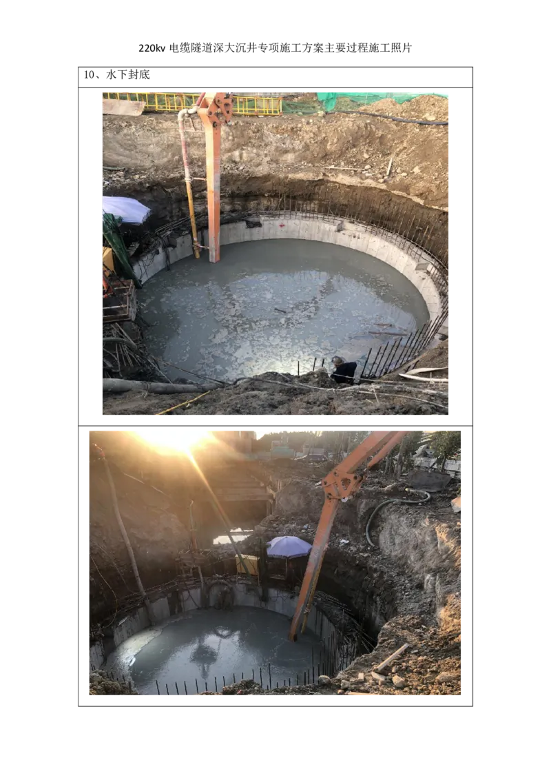 工程主要施工过程照片_2021-2023年优秀施组方案_施工方案_220kv管廊隧道深大沉井施工安全专项方案