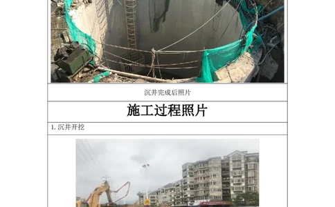 工程主要施工过程照片_2021-2023年优秀施组方案_施工方案_220kv管廊隧道深大沉井施工安全专项方案