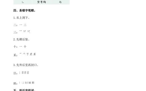 第一单元（知识清单）-（统编版&middot;2024秋）_一年级语文上册（统编版）_知识清单_第二套