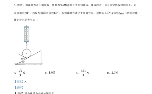 2024年高考物理试卷（河北）（解析卷）_物理历年高考真题_新&middot;PDF版2008-2025&middot;高考物理真题_物理（按年份分类）2008-2025_2024&middot;高考物理真题