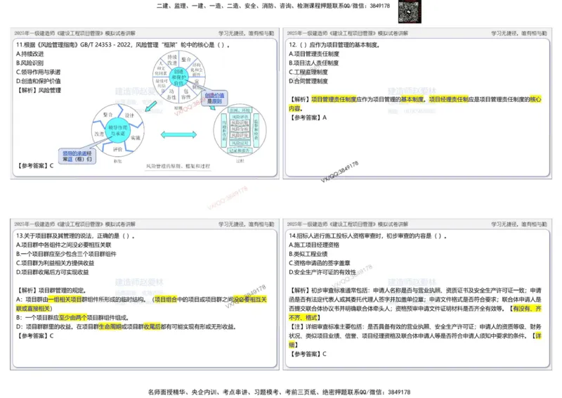 项目管理模拟试卷1参考答案_2026年一级建造师_2026年一建管理_2025年一建管理SVIP_02-基础精讲✿高端面授✿深度强化_28-管理《自营全系班》赵爱林SMR推荐