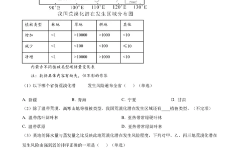 2025年高考地理试卷（上海卷）（空白卷）_地理历年高考真题_新&middot;Word版2008-2025&middot;高考地理真题_地理（按年份分类）2008-2025_2025&middot;地理高考真题