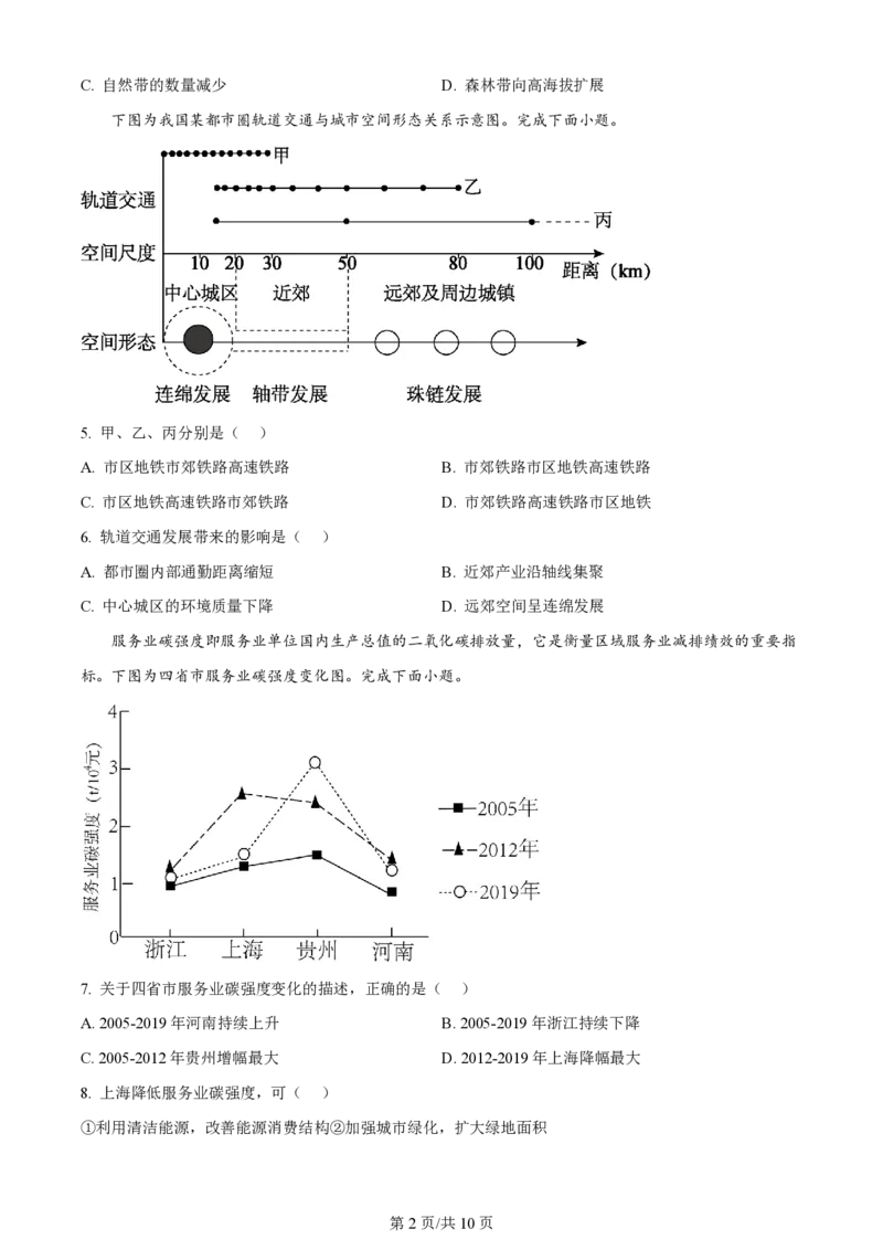 2024年高考地理试卷（浙江）（1月）（空白卷）_地理历年高考真题_新&middot;PDF版2008-2025&middot;高考地理真题_地理（按年份分类）2008-2025_2024&middot;地理高考真题