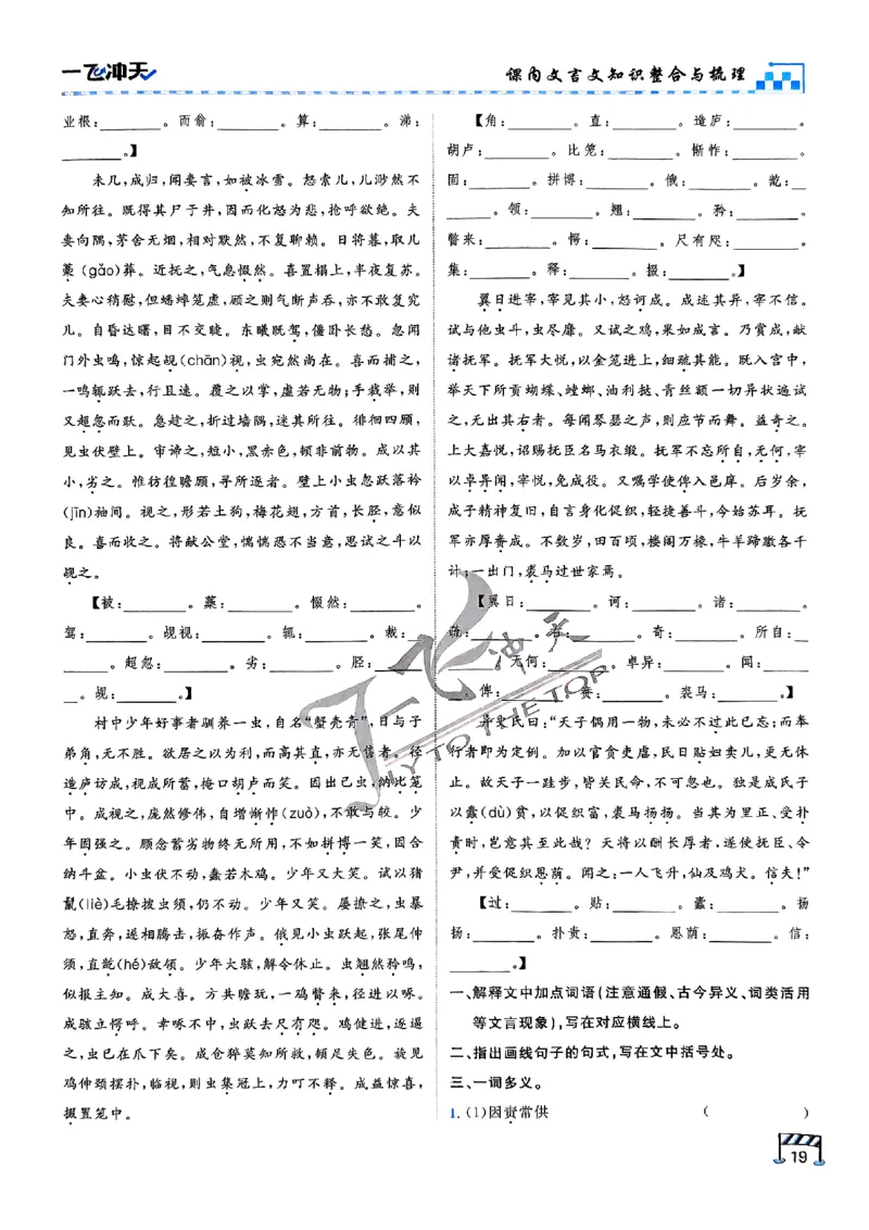2025《一飞冲天&bull;高考抢分卷》语文考前20天_2025高中教辅（后续还会更新新习题试卷）_《一飞冲天高考抢分卷》2025版