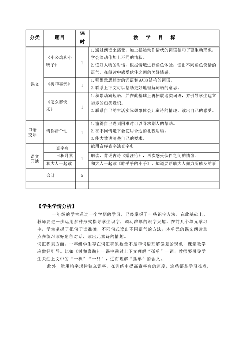 第三单元（单元解读）-（统编版）_一年级语文下册（统编版）_老课标资料_单元解读