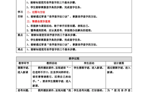 语文园地三第1课时教案_一年级语文下册（统编版）_老课标资料_教案反思+导学案_表格式_6版表格教案（带三维目标）_第3单元
