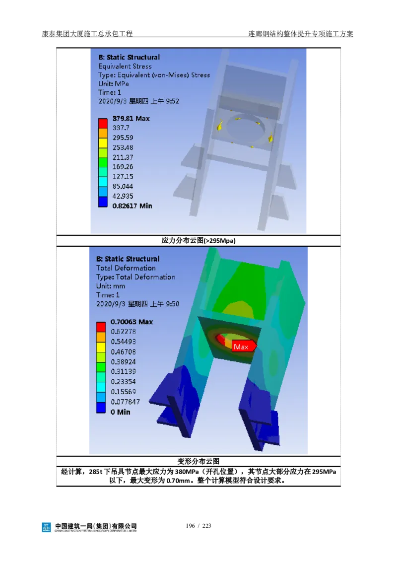 康泰集团大厦施工总承包工程-钢结构连廊专项施工方案-正文_2021-2023年优秀施组方案_施工方案_方案36-连廊钢结构整体提升专项施工方案