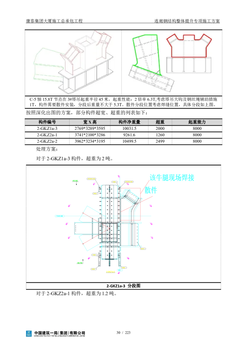 康泰集团大厦施工总承包工程-钢结构连廊专项施工方案-正文_2021-2023年优秀施组方案_施工方案_方案36-连廊钢结构整体提升专项施工方案