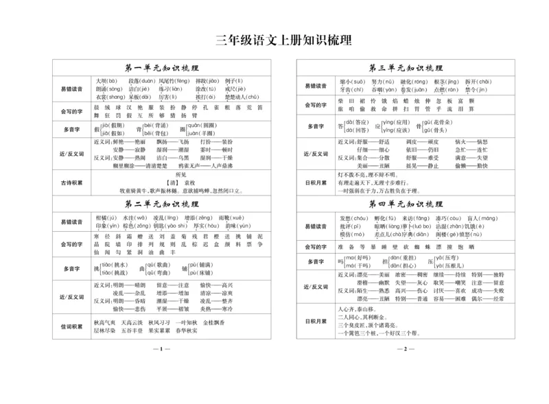 《名校百分卷》语文3年级上册（RJ）_三年级上下册资料_小学三年级学习资料-25年更新版_3-01、小学三年级语文上册_3-1-2、练习题、作业、试题、试卷_电子册类