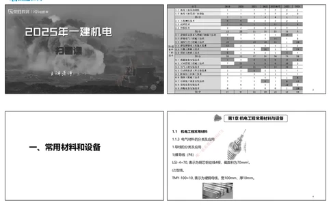 视频01集第1章机电工程常用材料与设备（可打印版）_2026年一级建造师_2026年一建机电_2025年一建机电SVIP_04-冲刺串讲✿考点强化✿小灶集训_讲义
