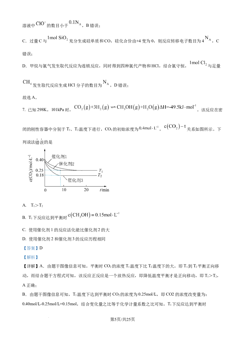 2024年高考化学试卷（海南）（解析卷）_历年高考真题合集_化学历年高考真题_新&middot;Word版2008-2025&middot;高考化学真题_化学（按年份分类）2008-2025_2024&middot;高考化学真题