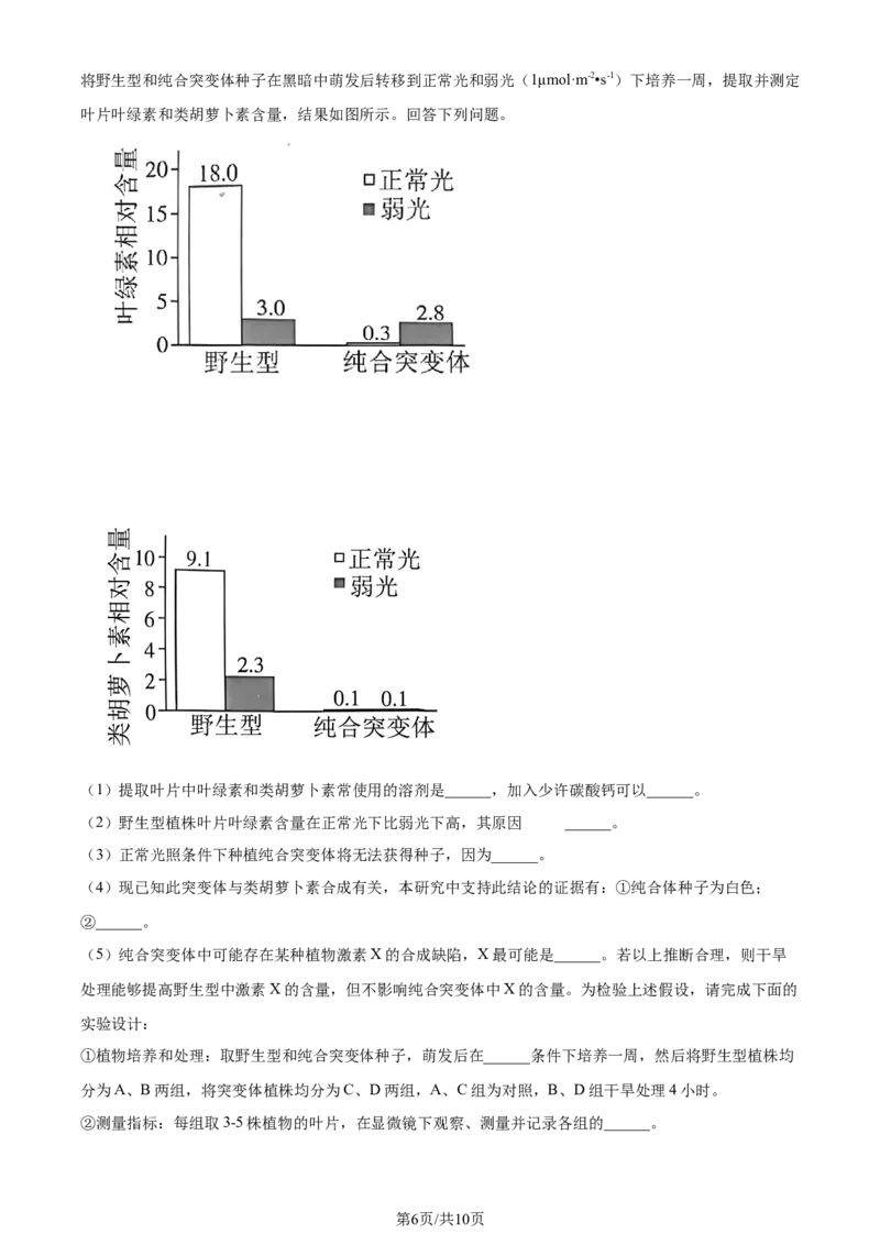 2024年高考生物试卷（甘肃）（空白卷）_生物历年高考真题_新&middot;Word版2008-2025&middot;高考生物真题_生物（按年份分类）2008-2025_2024&middot;高考生物真题