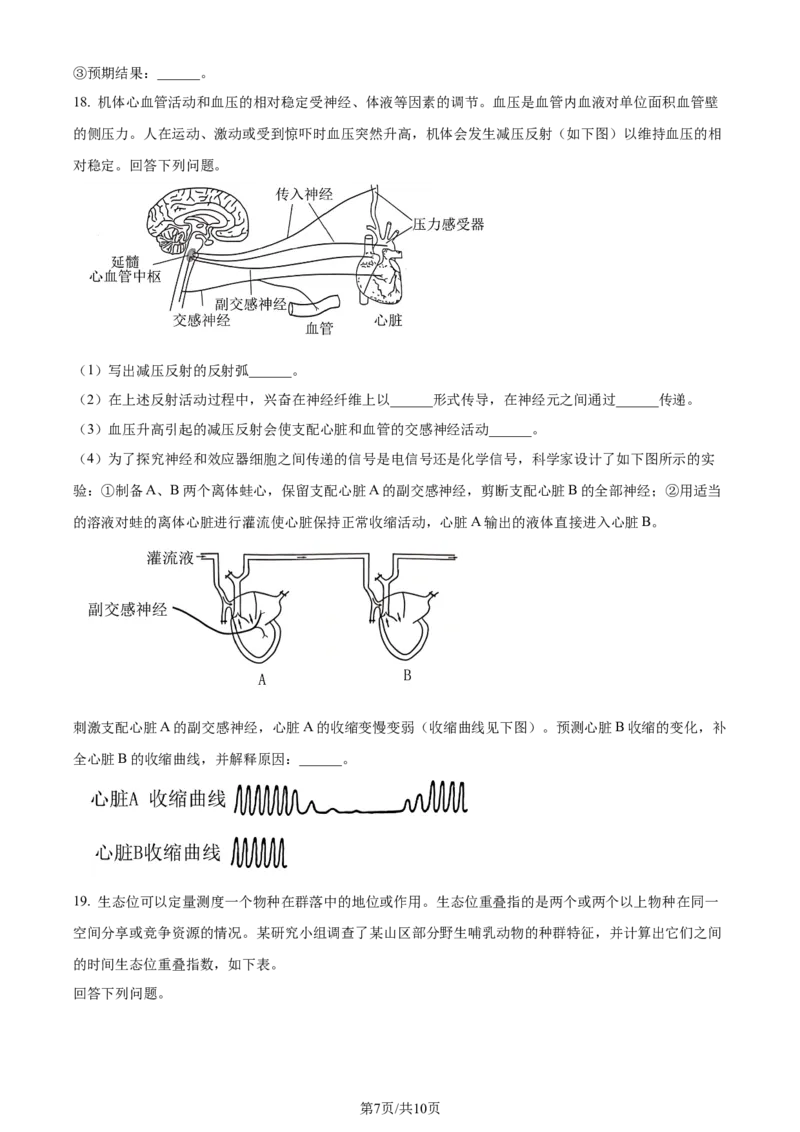 2024年高考生物试卷（甘肃）（空白卷）_生物历年高考真题_新&middot;Word版2008-2025&middot;高考生物真题_生物（按年份分类）2008-2025_2024&middot;高考生物真题