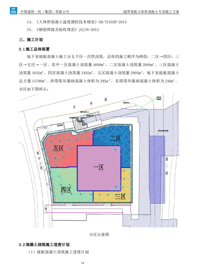 超厚筏板大体积混凝土专项施工方案_2021-2023年优秀施组方案_施工方案_方案20-金圆大厦超厚筏板大体积混凝土专项施工方案
