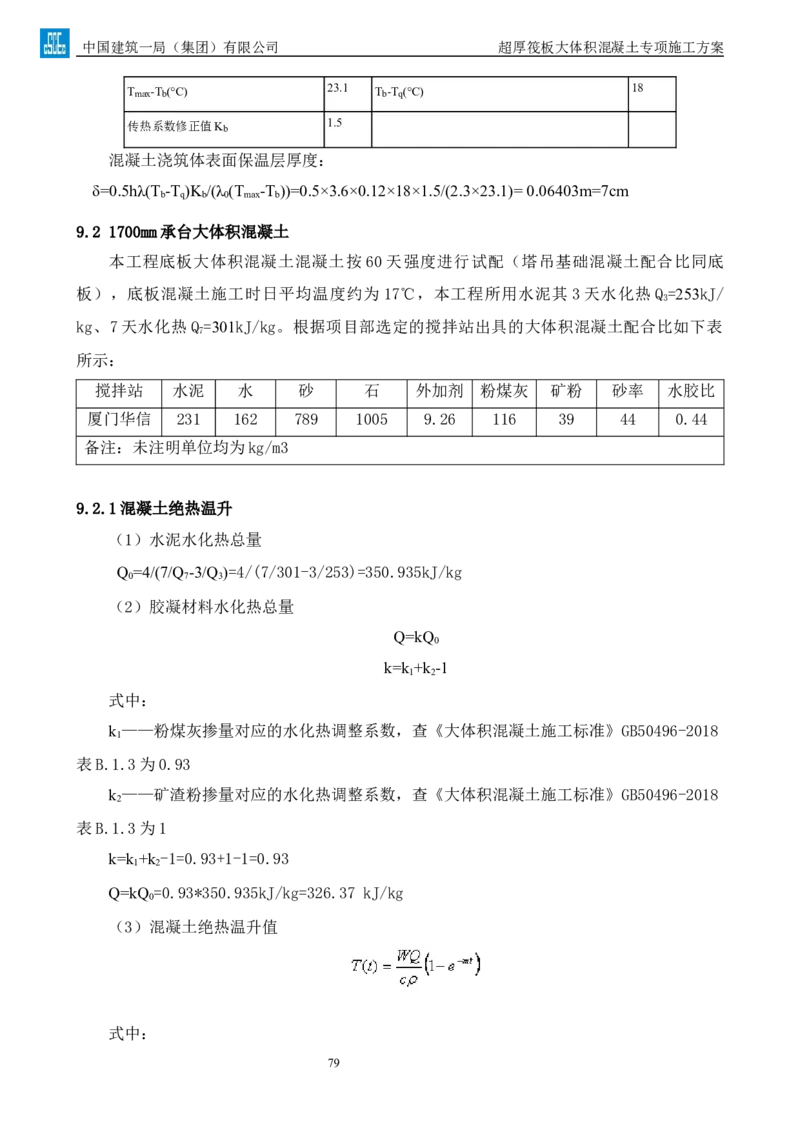 超厚筏板大体积混凝土专项施工方案_2021-2023年优秀施组方案_施工方案_方案20-金圆大厦超厚筏板大体积混凝土专项施工方案