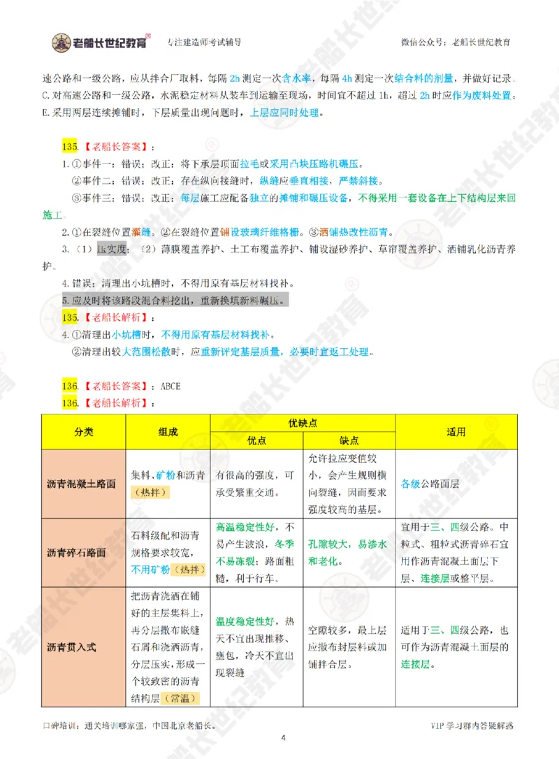 老船长一建公路&mdash;&mdash;点题强化直播-答案（合订版）_2026年一级建造师_2026年一建公路_2025年一建公路SVIP_04-冲刺串讲✿考点强化✿小灶集训_讲义