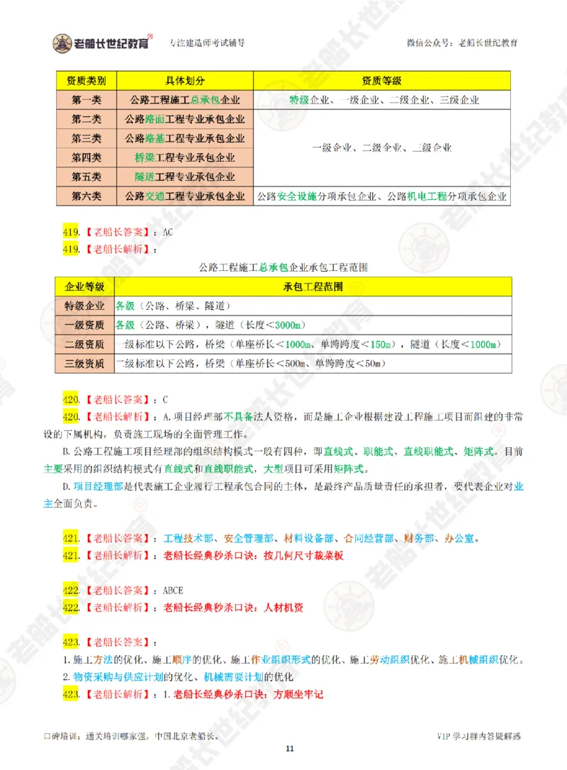老船长一建公路&mdash;&mdash;点题强化直播-答案（合订版）_2026年一级建造师_2026年一建公路_2025年一建公路SVIP_04-冲刺串讲✿考点强化✿小灶集训_讲义