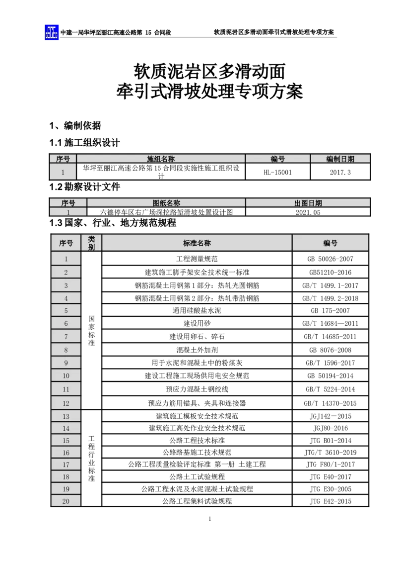 软质泥岩区多滑动面牵引式滑坡处理专项方案_2021-2023年优秀施组方案_施工方案_方案21-软质泥岩区多滑动面牵引式滑坡处理专项方案