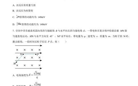 2025年高考物理试卷（福建卷）（部分）（空白卷）_物理历年高考真题_新&middot;Word版2008-2025&middot;高考物理真题_物理（按年份分类）2008-2025_2025&middot;高考物理真题