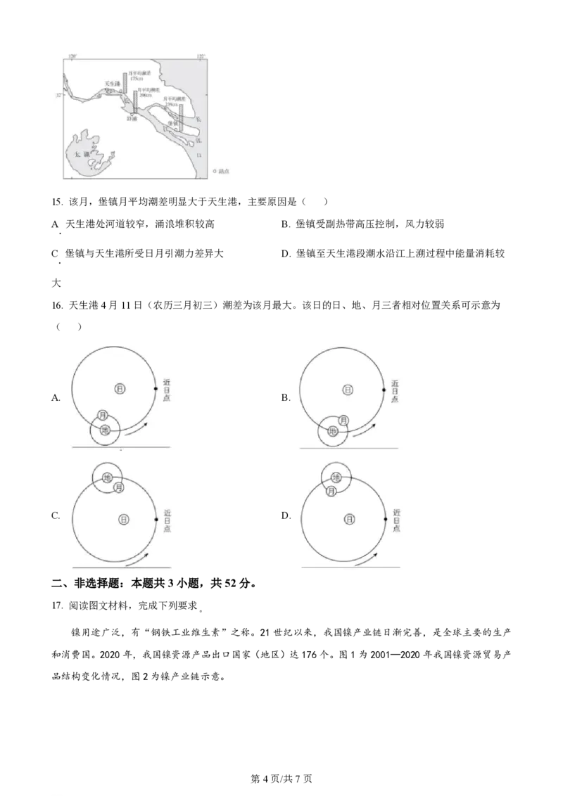 2024年高考地理试卷（安徽）（空白卷）_地理历年高考真题_新&middot;PDF版2008-2025&middot;高考地理真题_地理（按年份分类）2008-2025_2024&middot;地理高考真题