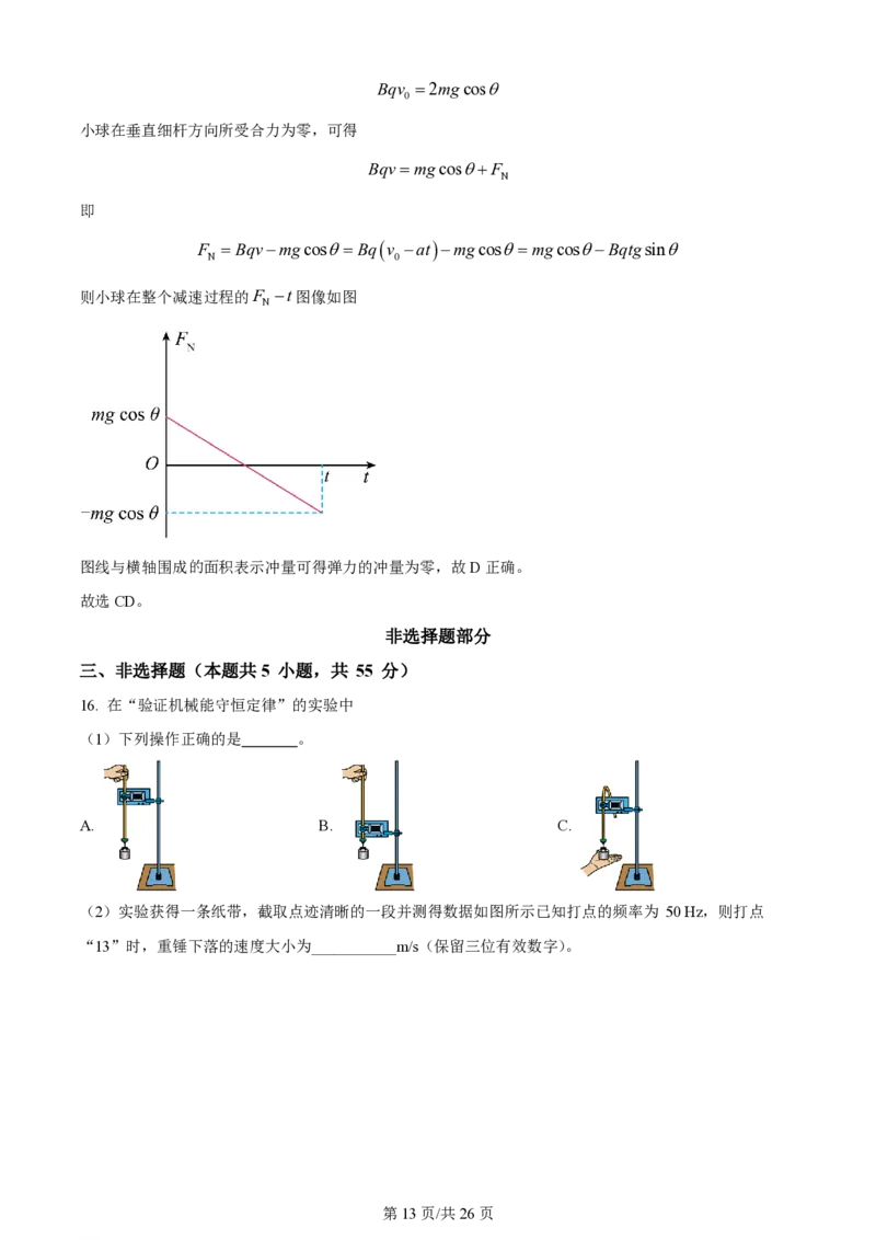 2024年高考物理试卷（浙江）（6月）（解析卷）_物理历年高考真题_新&middot;PDF版2008-2025&middot;高考物理真题_物理（按年份分类）2008-2025_2024&middot;高考物理真题