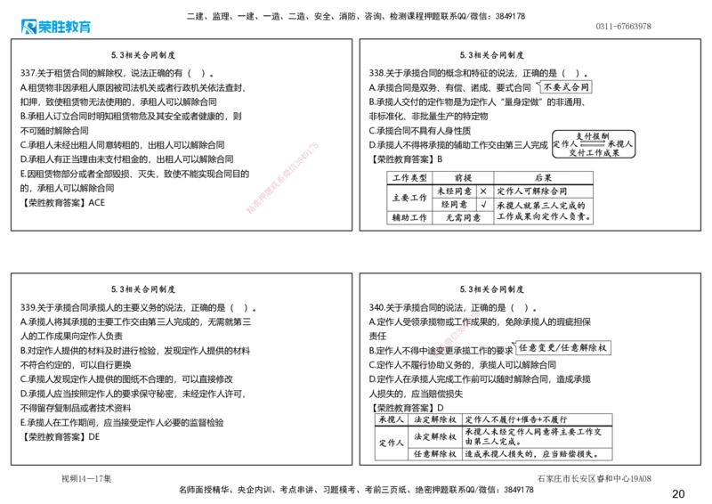 视频14&mdash;17集2025一建法律法规破题第261&mdash;340题（可打印版）_2026年一建法规_2025年一建法规SVIP_03-习题精析✿实战特训✿模考通关_18-法规《破题提升班》桂林RS_讲义