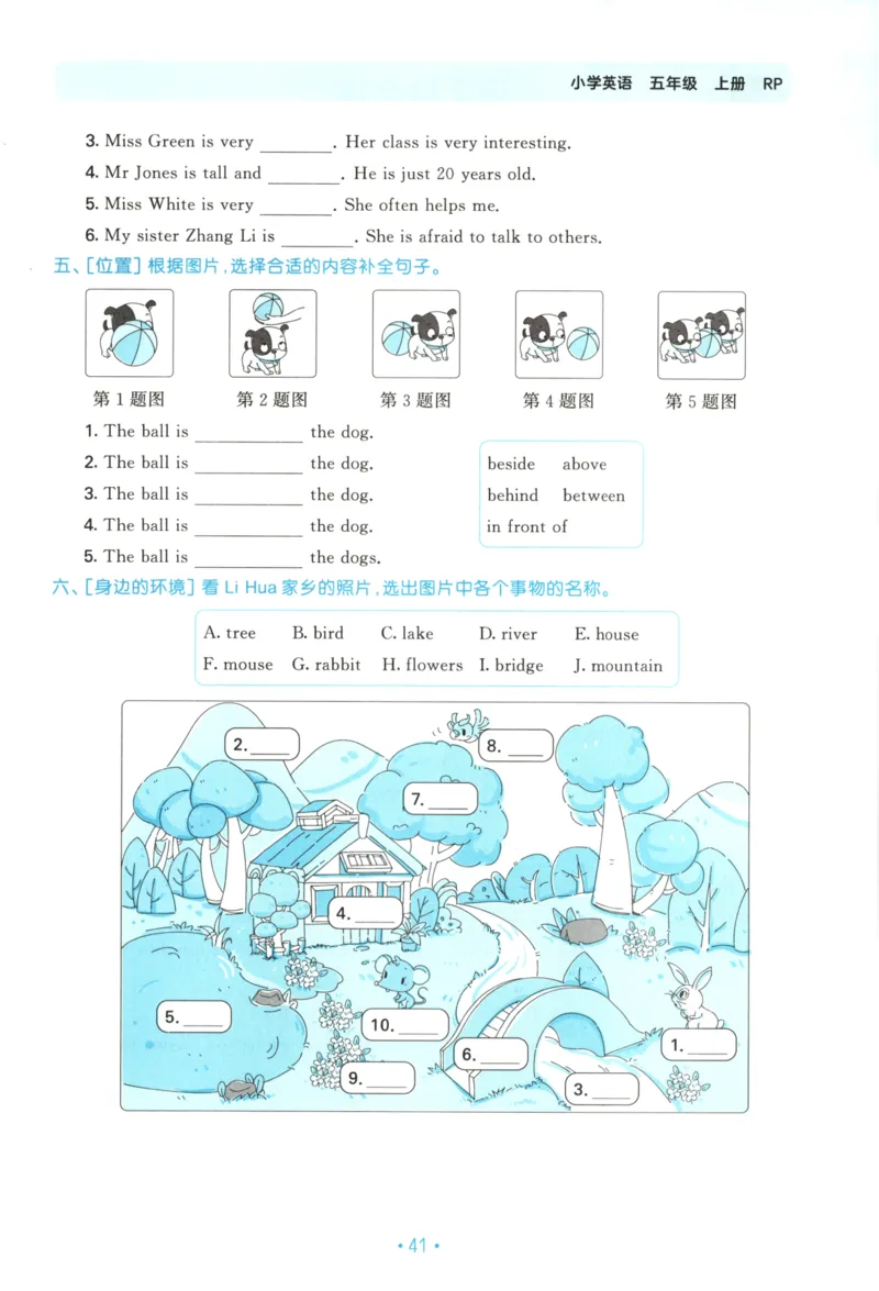 2025秋53单元归类复习英语5上RP_25秋小学语数英习题试卷_英语_人教版_53单元归类复习完整版英语pep25年上册
