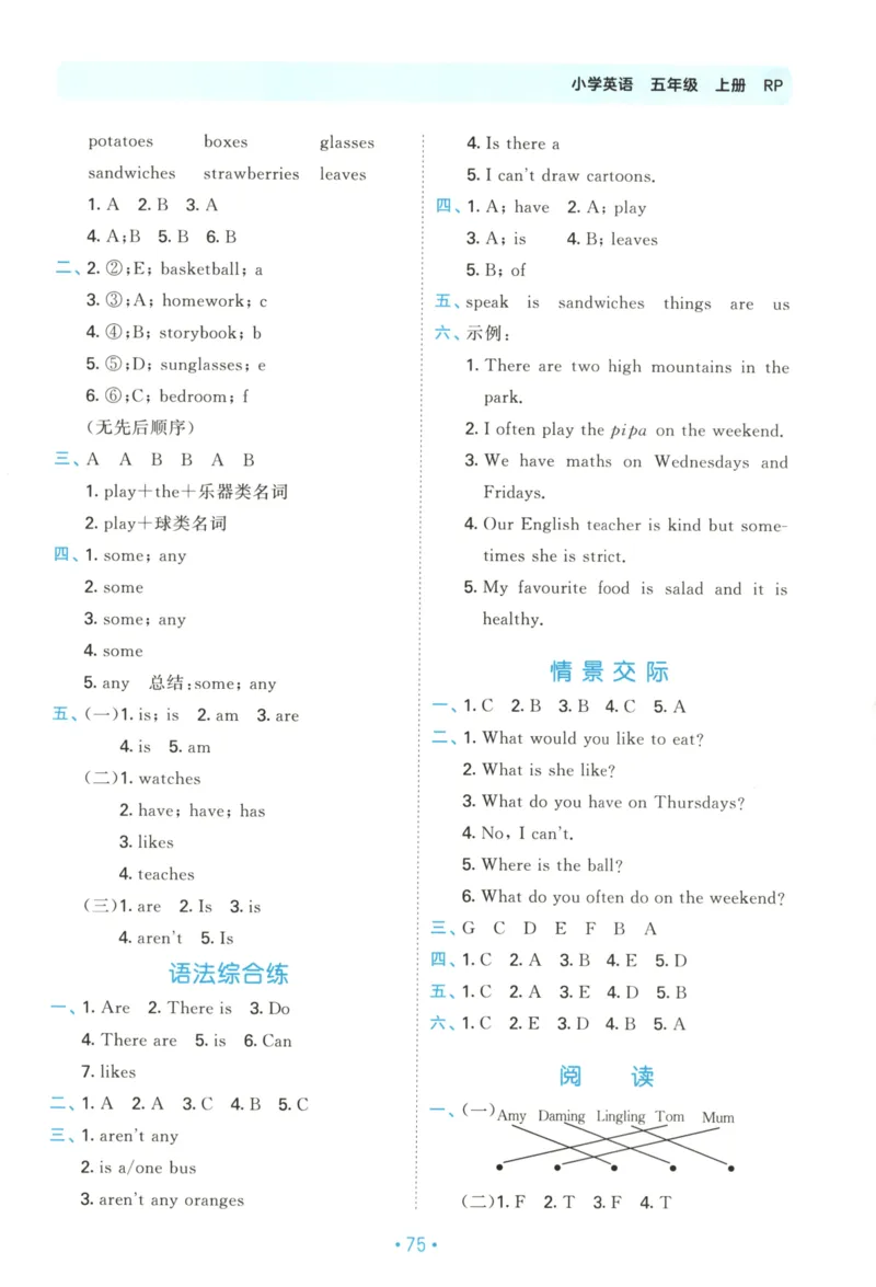2025秋53单元归类复习英语5上RP_25秋小学语数英习题试卷_英语_人教版_53单元归类复习完整版英语pep25年上册