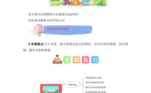 第八单元写话：小兔运南瓜（技法+范文+素材）（统编版）_一年级语文上册（统编版）_单元写作能力提升_老课标