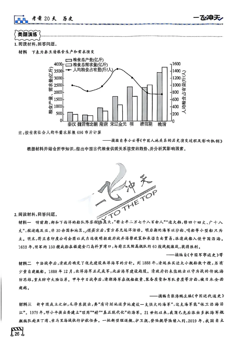 2025《一飞冲天&bull;高考抢分卷》历史考前20天_2025高中教辅（后续还会更新新习题试卷）_《一飞冲天高考抢分卷》2025版