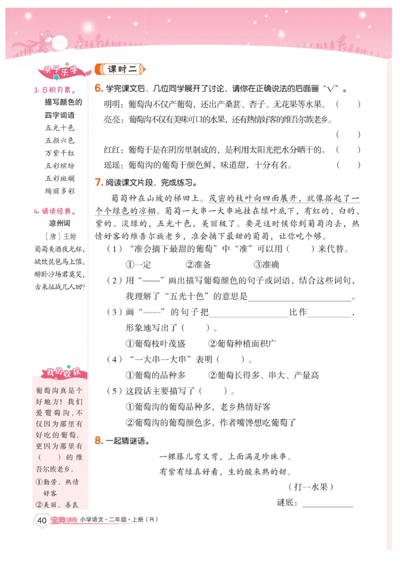 《宝典训练》语文2年级上册（RJ）_二年级上下册资料_小学二年级学习资料-25年更新版_2-01、小学二年级语文上册_2-1-2、练习题、作业、试题、试卷_电子册类